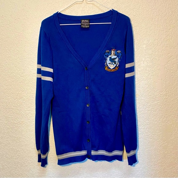 Harry Potter Ravenclaw House Open Front Cardigan Sweater Women’s Junior Medium - Picture 1 of 10